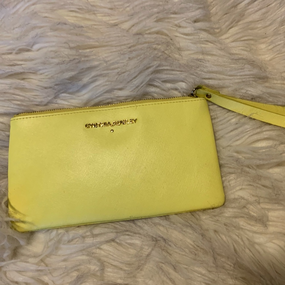 Cynthia Rowley Genuine Leather Yellow Wristlet